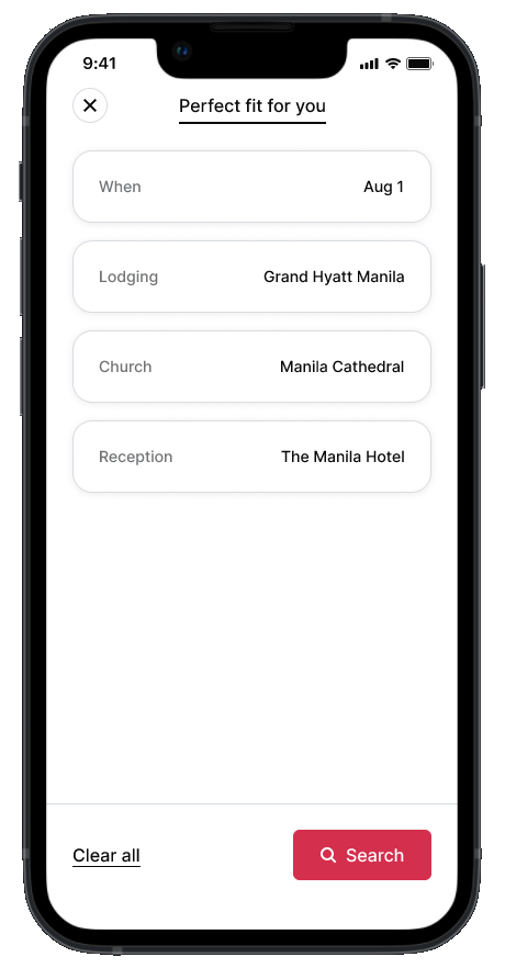 WedFlix mobile app interface